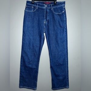 Men’s Lucky Brand Straight Leg Jeans Dark Wash Button Fly W34 L30